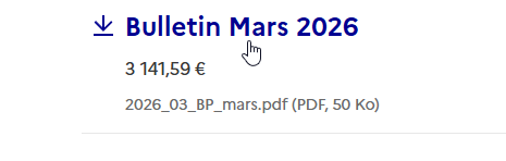 ENSAP website with mouse above the link to a PDF file. Actually a button.
